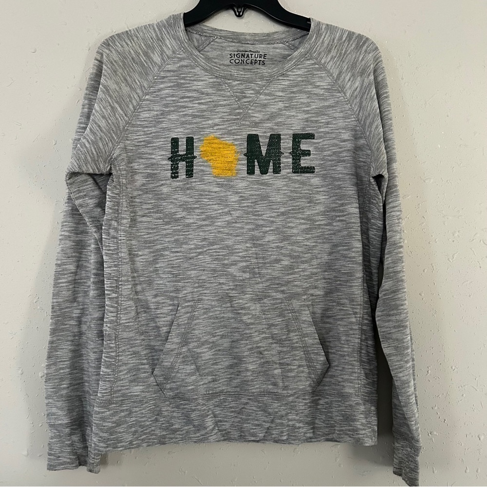 Signature Concepts Home Wisconsin Green Bag Packers Long Sleeve Shirt Medium